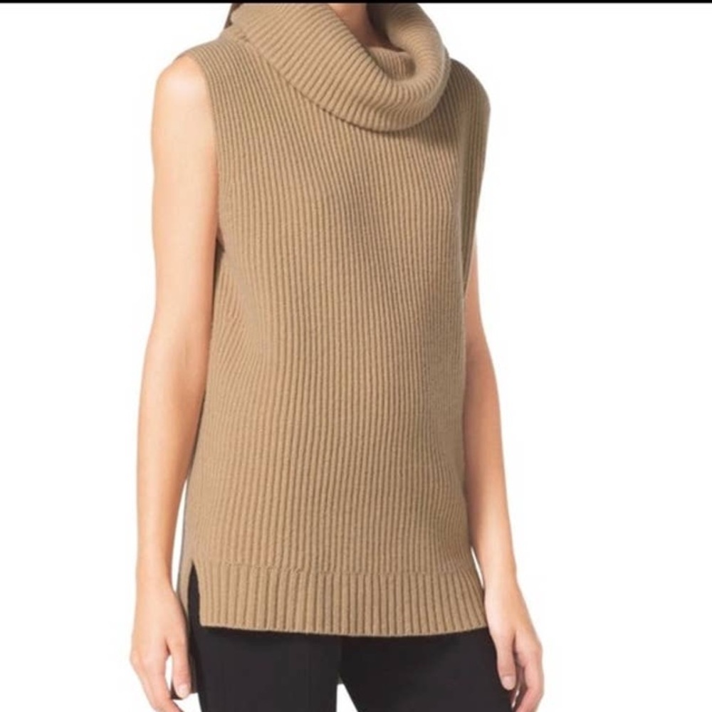 Oversized Tan Sleeveless Sweater